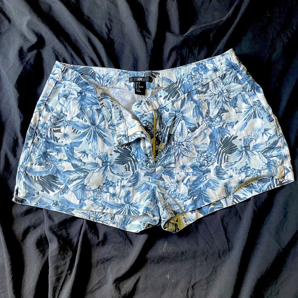 Blue floral shorts